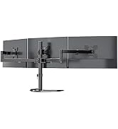 WALI Triple Monitor Stand, Free Standing Three LCD Monitor Fully Adjustable Desk Mount Fits 3 Scr...