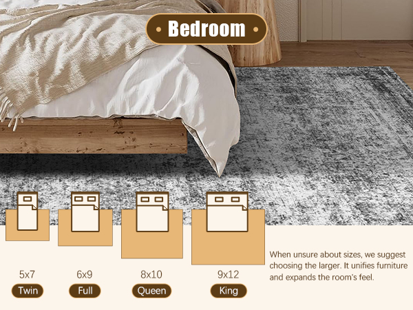 HIRUG Washable Area Rug