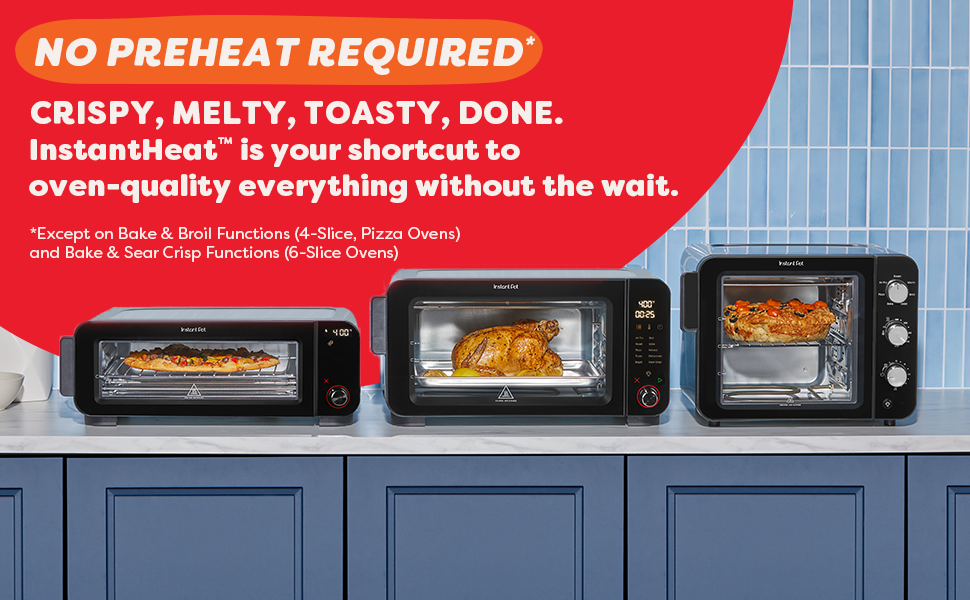 Instant Pot InstantHeat Toaster Ovens on Countertop Featuring No Preheat Feature