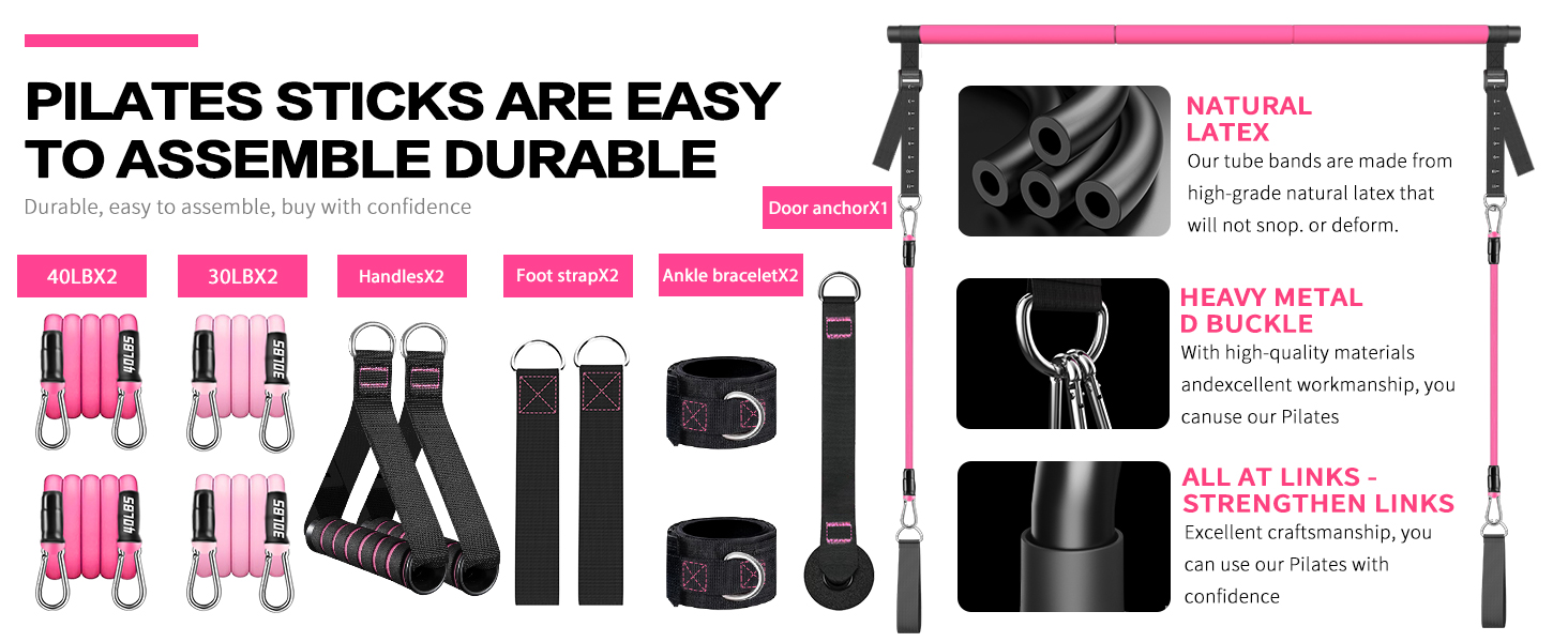 bbtops pilates bar kit with resistance bands,cofof pilates bar kit with resistance bands,squat bar