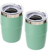 Cafezi 8 oz Espresso/Coffee Cup with Magnetic Lid, Ceramic-Lined 18/8 Stainless Steel, Double-Wal...