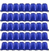 KUUQA 40Pcs Blue Drawstring Backpack Bags Sack Drawstring Bags Bulk String Backpack Storage Bags ...