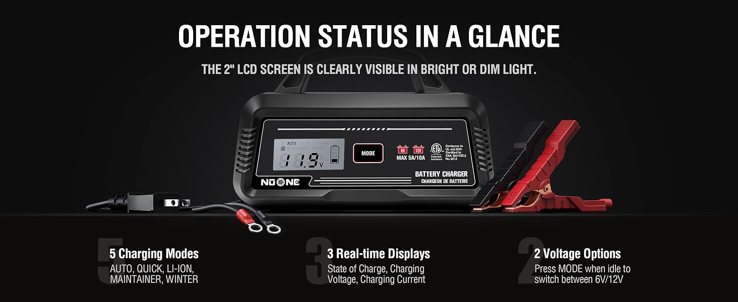 5A/10A Smart Battery Charger and Maintainer