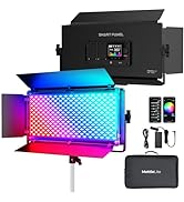 Mettlelite SPL420C RGB LED Video Light with APP Control, 360° Full Color RGB Panel Light, 2800K-8...