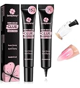 Luckyfairy Super Strong Nail Glue for Press Ons 15g (2pcs) : 4-in-1 Quick Air Dry, No Lamp Needed...
