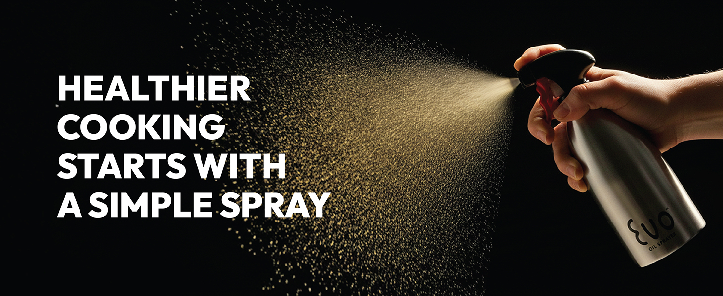 Evo Oil Sprayer 18/8 Stainless Steel, Non-Aerosol for Olive, Cooking Oils, and Vinegars