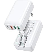 USB C Charger Block, 2-Pack Thin Flat 40W 4-Port USB C Wall Charger,Foldable PD&amp;QC Type C Fast Ch...