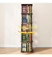 Branwick Rotating Bookshelf 5 Tier 360° Accessibility, Revolving Bookcase Spinning Bookshelf Towe...