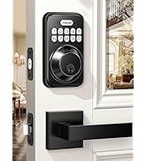 Keyless Entry Door Lock with 2 Lever Handles, Zowill Electronic Keypad Deadbolt, Auto-Locking, An...