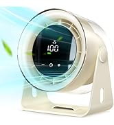 EasyAcc Desk Fan With Battery Powered, Quiet, 100 Speeds, Adjustable Head, Smart Digital Display,...