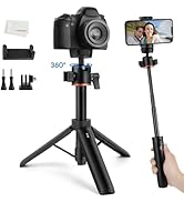 Kalofaye Camera Tripod Stand, Mini Desktop Aluminum Tripod Selfie Stick with Cold Shoe, 360° Ball...