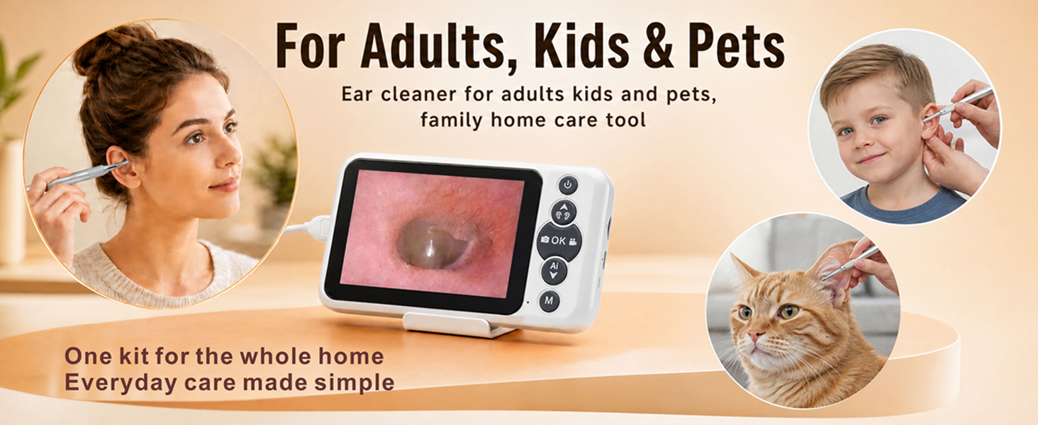 Ear cleaner for adults kids and pets,family home care tool