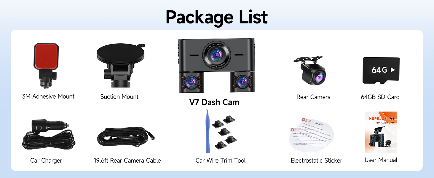 4 channel dash cam front and rear