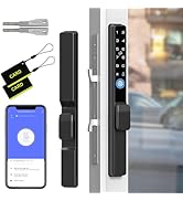 Dhiedas Slim Sliding Glass Door Lock, Sliding Door Lock with Fingerprint Remote APP Keypad RFID K...