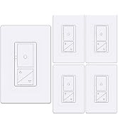 [5 Pack] BESTTEN Super Slim Digital Dimmer with Air Gap Power Cut Off Switch, 3 Button Control, S...