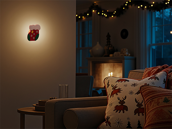 Christmas Stocking Motion Sensor Night Light, Battery-Operated Motion Sensor Night Light
