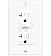 (20 AMP - 1 Pack) GFCI Outlet WR White – Tamper Resistant, Weather Resistant GFI Receptacle with ...