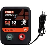 Electric Fence Charger, 0.3 Joule Ac Powered Output Voltage 5100v, 10 Mile 40 Acres Electric Fenc...