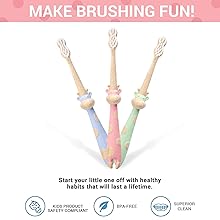 dinosaur toothbrush kids toddler dino holder natural giraffe non-toxic all-natural toothbrushes age