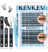 Lash Extension Kit 280Pcs Lash Clusters 40D+50D Eyelash Clusters Kit Individual Lashes With Lash ...