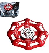 YAWUROU Car Rotary Knob Decor, Metal Valve Handwheel Design Car Engine Start Stop Button Cover Pr...