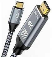 USB C to HDMI 2.1 Cable 6.6FT, 8K@60Hz 4K@144Hz Thunderbolt 3/4 Compatible with MacBook Pro/Air, ...