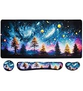 MOSISO Keyboard Mouse Pad Set, Wrist Rest Support for Keyboard Mouse&amp;Large Desk Pad&amp;Coaster, Ergo...