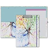 Cute Clipboard Folio with Refillable Lined Notepad and Interior Storage Pocket for Office Stylish...