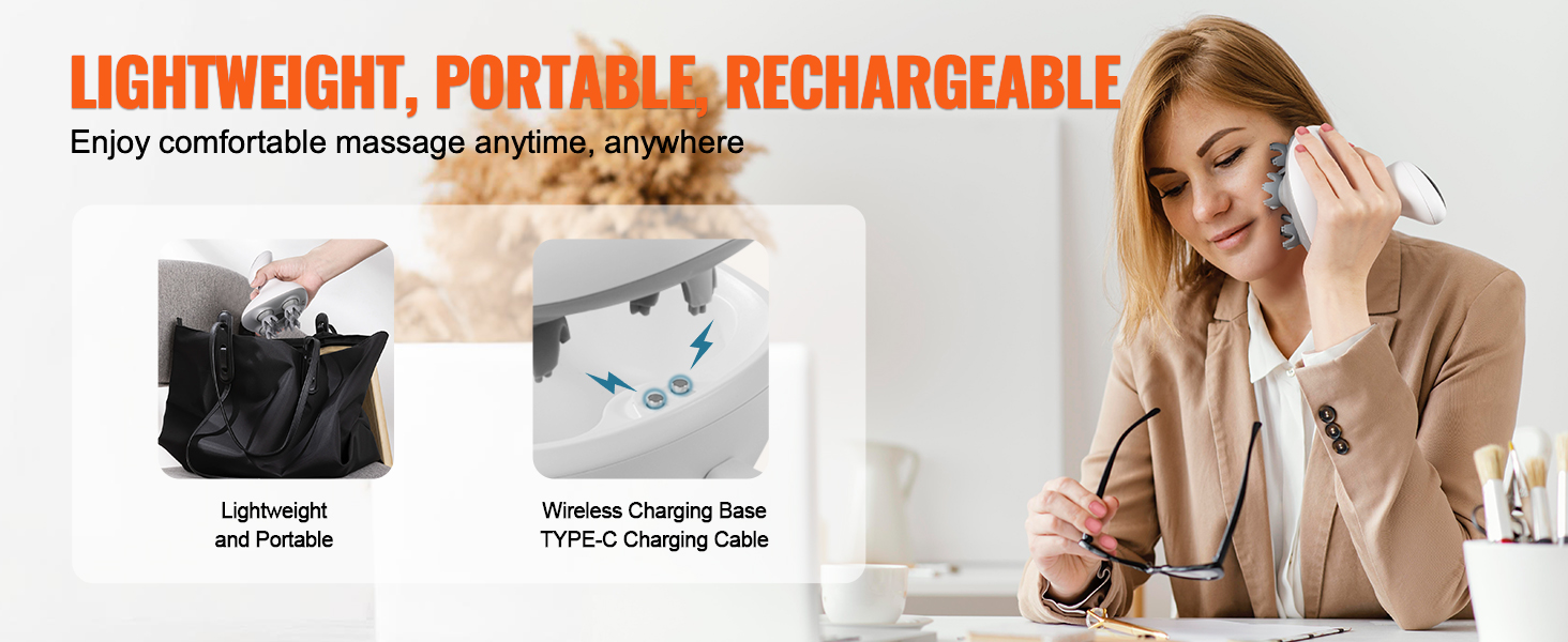 rechargeable ipx7 waterproof heated scalp massager