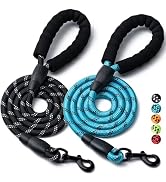 2 Pack Dog Leash, 4/5//6 FT Heavy Duty Nylon Rope Pet Leashes with Comfortable Padded Handle, Ref...