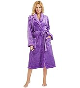 HEARTNICE Womens Fleece Robes, Soft Plush Long Bathrobe, Thick Kimono Robes for Womens, Warm Hous...