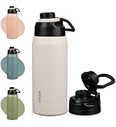 BJPKPK 36oz Insulated Water Bottle,Stainless Steel Bottles with Leakproof Spout Lid,Large Water J...