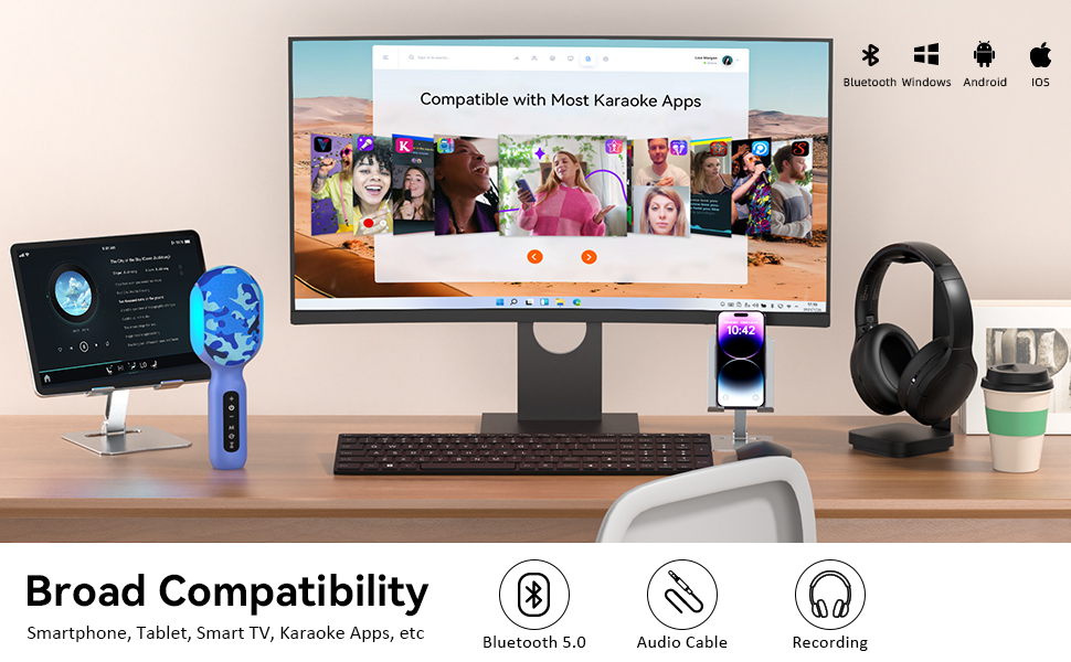 karaoke microphone with Broad Compatibility