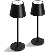 CASABOLA 2 Pack Cordless Table Lamp,Portable LED Desk Lamp, 5200mAh Battery Operated, 3 Color Ste...