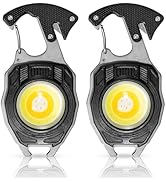 MAKDAK Carabiner Flashlight Tool - 2pc Keychain Flashlight Cob Keychain Work Light 7 Light Modes ...