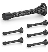 Ravinte Door Stoppers, 6 Pack Black Spring Door Stops with Rubber Bumper, Door Stoppers for Botto...