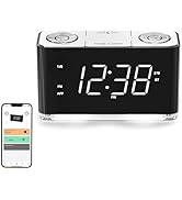 iTOMA Bluetooth Clock Radio, 1.4” White LED Display Alarm Clock, FM Radio, Dual Alarm, Cell Phone...