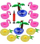 Uniqhia Floating Drink Holder for Pool Party, 12pcs Hawaiian Pool Float Drink Holder Floats, Infl...