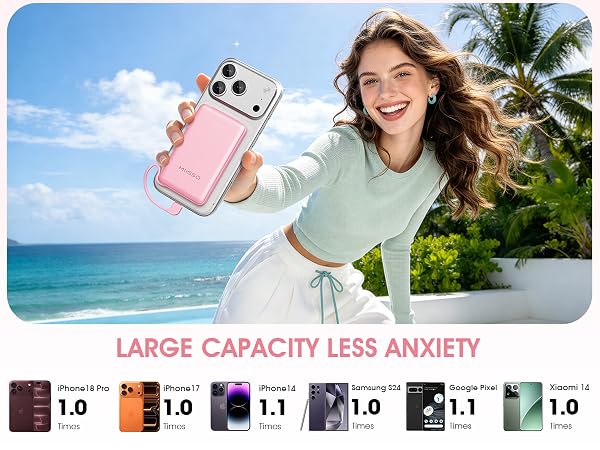 5000mah Ultra Slim Power Bank Pocket Size Mini Portable Charger Travel Essential Phone Charger