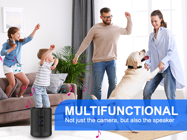 mini wireless camera with bluetooth speaker