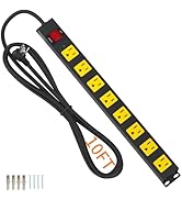 8 Outlet Metal Heavy Duty Long Power Strip, 2100J Surge Protector with 10 FT Extension Cord, Wide...