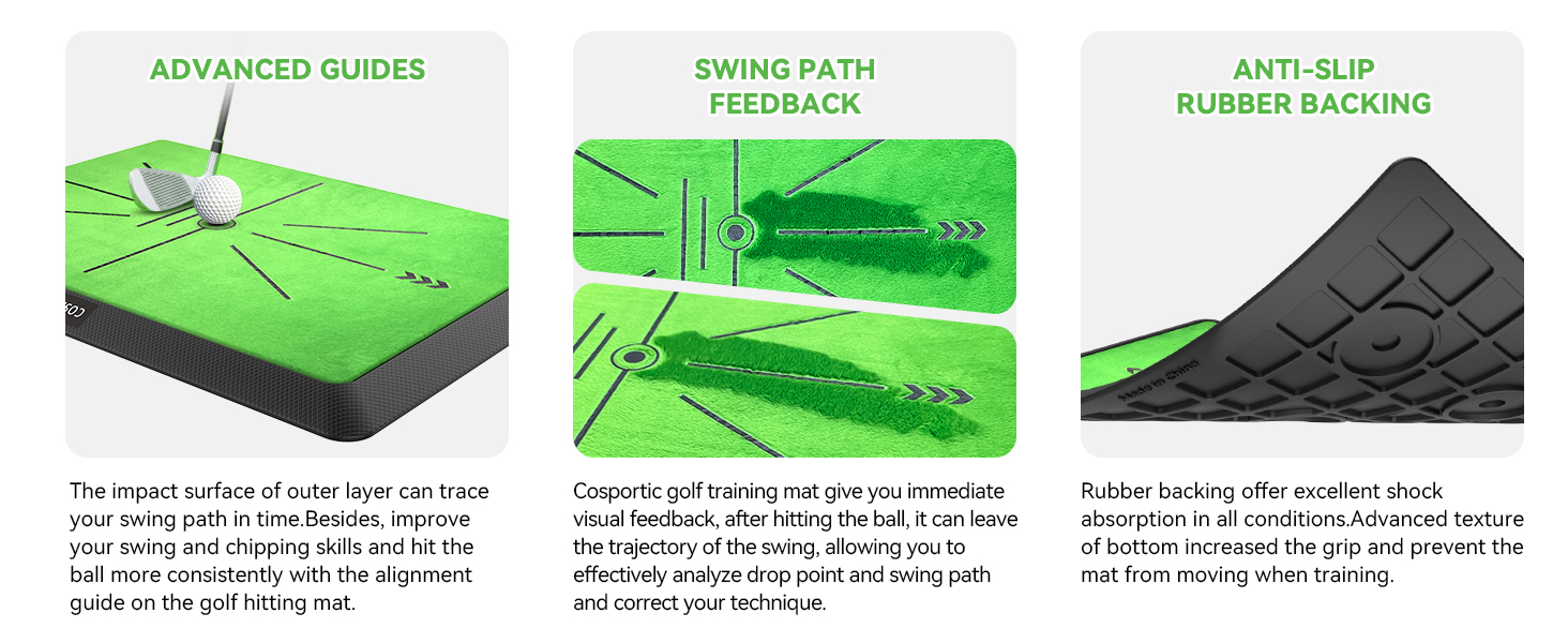 Golf Hitting Mat | Golf Training Mat for Swing | Extra Replaceable Golf Practice Mat