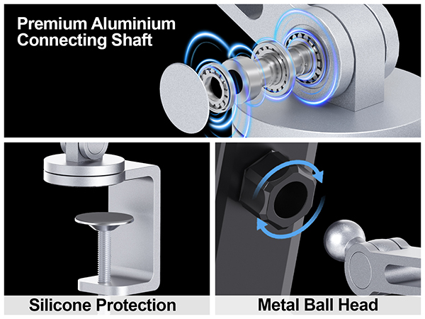 Premium Aluminium Connecting Shaft Silicone Protection Metal Ball Head