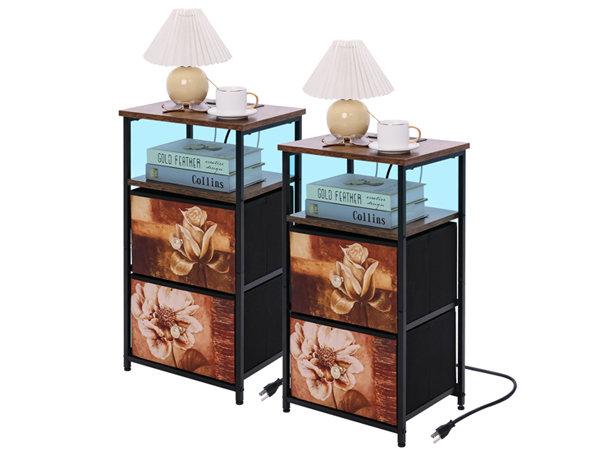  Nightstand with Charging Station