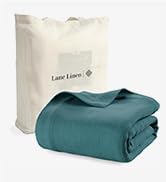 Lane Linen 100% lomg staple herringbone weave blanket
