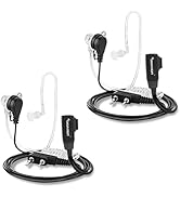 Walkie Talkie Earpiece with Mic for 2 Pin Acoustic Tube Headset for RT22 RT21 RT68 H777, Compatib...