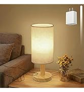 Touch Bedside Table Lamp with USB Powered,Stepless Dimming 2700K Warm Night Light, Minimalist Woo...
