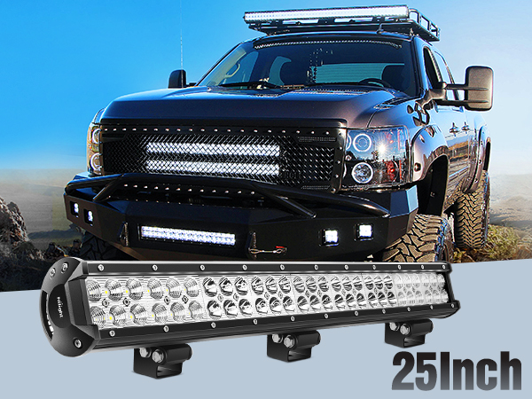 Nilight - 60007C-A 25&amp;#34; 162W Led Light Bar Flood Spot Combo Waterproof Driving Lights Off