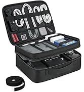 BAGSMART Cable Organizer Bag, Travel Electronics Organizer with Adjustable Divider, Tech Bag Carr...