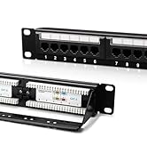 ZoeRax Cat6 Patch Panel 24-Port, UTP 1U 19-Inch Rack Mount Network Panel, All-in-One Design with ...